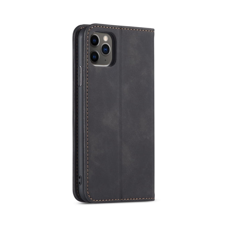 For iPhone 13 Skin-feel Calfskin Texture Magnetic Dual-Fold Horizontal Flip Leather Case with Holder & Card Slots & Wallet