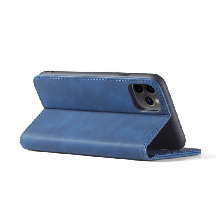 For iPhone 13 Skin-feel Calfskin Texture Magnetic Dual-Fold Horizontal Flip Leather Case with Holder & Card Slots & Wallet