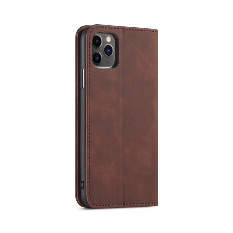 For iPhone 13 Pro Skin-feel Calfskin Texture Magnetic Dual-Fold Horizontal Flip Leather Case with Holder & Card Slots & Wallet