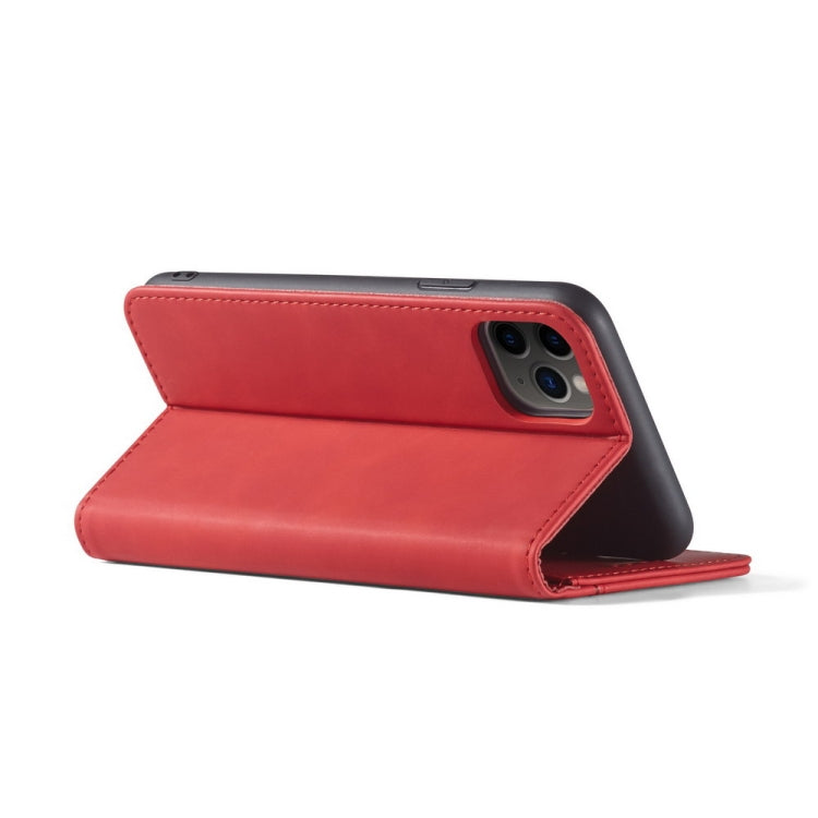 For iPhone 13 Pro Max Skin-feel Calfskin Texture Magnetic Dual-Fold Horizontal Flip Leather Case with Holder & Card Slots & Wallet