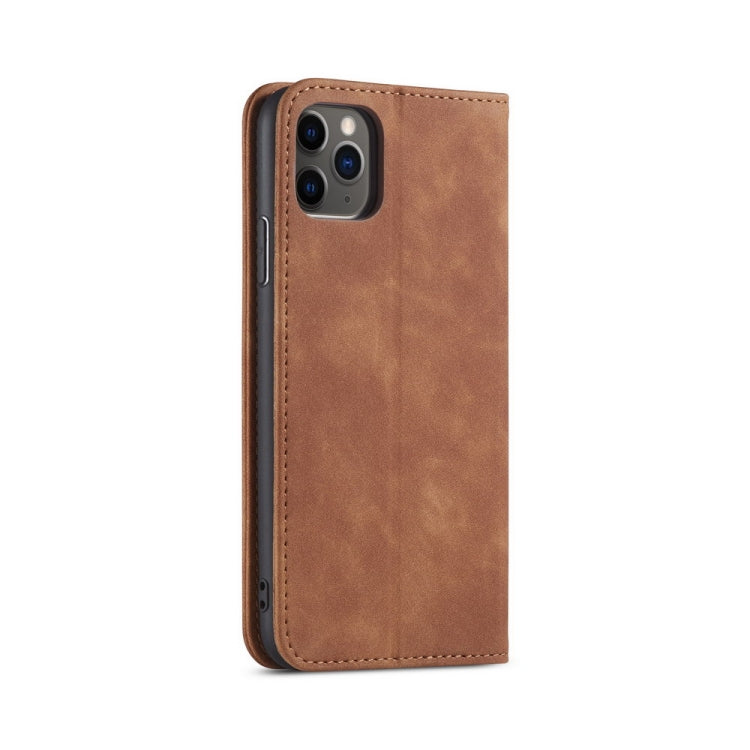 For iPhone 13 Pro Max Skin-feel Calfskin Texture Magnetic Dual-Fold Horizontal Flip Leather Case with Holder & Card Slots & Wallet