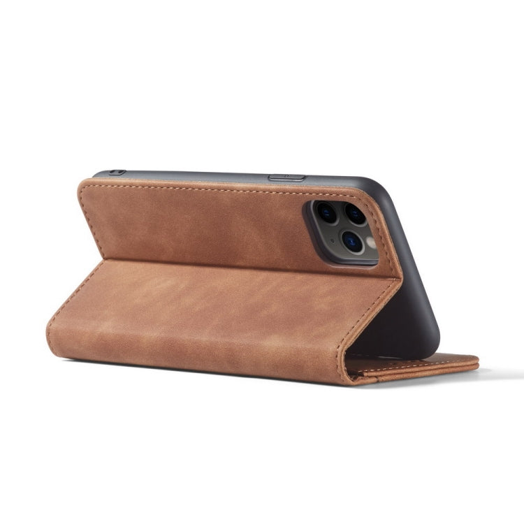 For iPhone 13 Pro Max Skin-feel Calfskin Texture Magnetic Dual-Fold Horizontal Flip Leather Case with Holder & Card Slots & Wallet