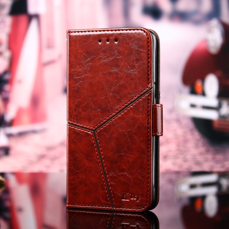 For iPhone 13 mini Geometric Stitching Horizontal Flip TPU + PU Leather Case with Holder & Card Slots & Wallet