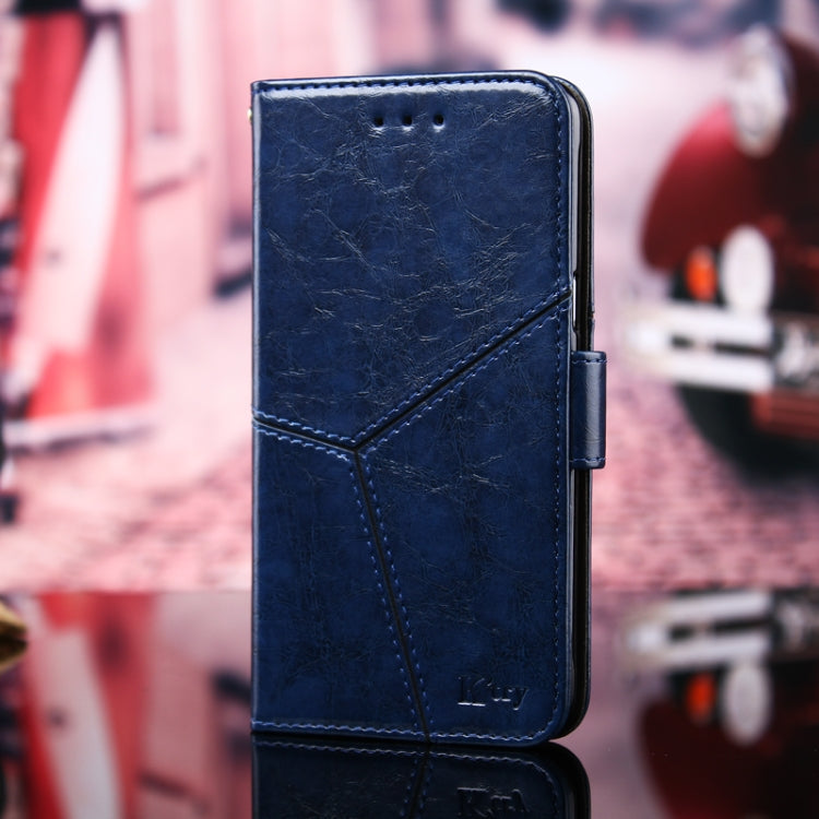 For iPhone 13 Pro Max Geometric Stitching Horizontal Flip TPU + PU Leather Case with Holder & Card Slots & Wallet
