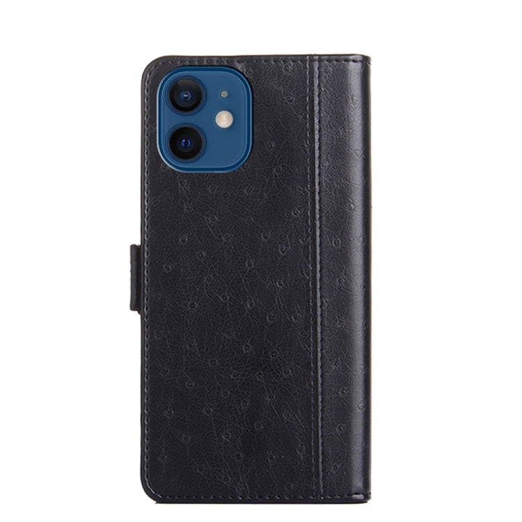 For iPhone 13 mini Ostrich Texture PU + TPU Horizontal Flip Leather Case with Holder & Card Slots & Wallet