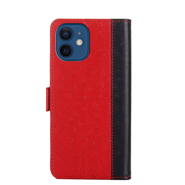 For iPhone 13 mini Ostrich Texture PU + TPU Horizontal Flip Leather Case with Holder & Card Slots & Wallet