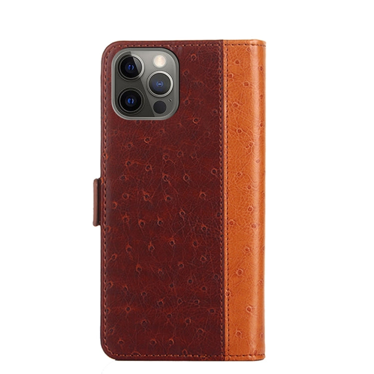 For iPhone 13 Pro Ostrich Texture PU + TPU Horizontal Flip Leather Case with Holder & Card Slots & Wallet