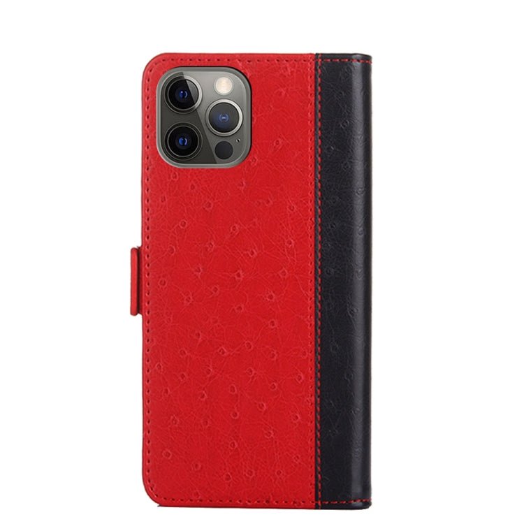 For iPhone 13 Pro Ostrich Texture PU + TPU Horizontal Flip Leather Case with Holder & Card Slots & Wallet