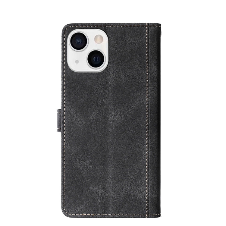 For iPhone 13 Stitching Skin Feel Magnetic Buckle Horizontal Flip PU Leather Case with Holder & Card Slots & Wallet