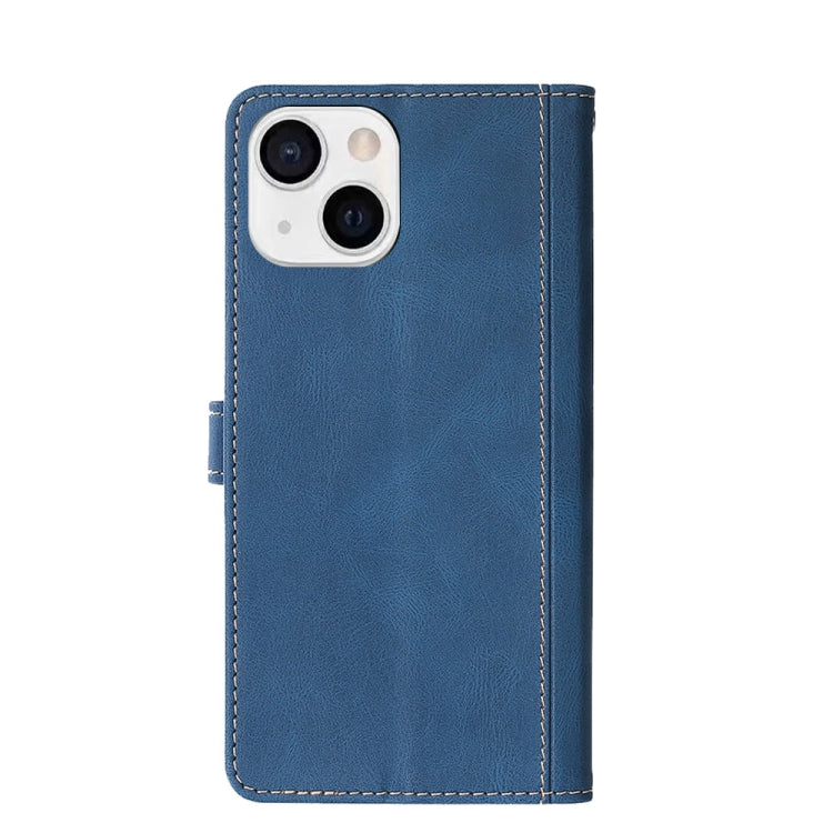 For iPhone 13 Stitching Skin Feel Magnetic Buckle Horizontal Flip PU Leather Case with Holder & Card Slots & Wallet
