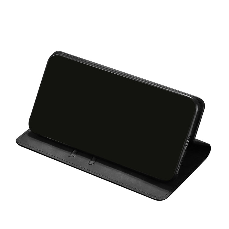 For iPhone 13 Skin Feel Magnetic Horizontal Flip Leather Case with Holder & Card Slots