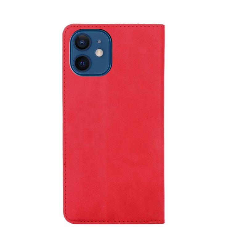 For iPhone 13 Skin Feel Magnetic Horizontal Flip Leather Case with Holder & Card Slots