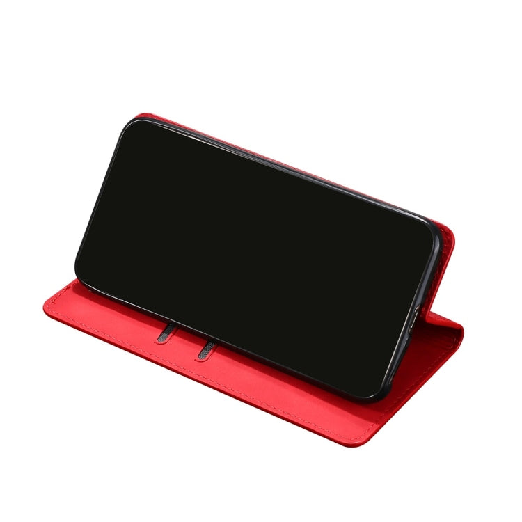 For iPhone 13 Skin Feel Magnetic Horizontal Flip Leather Case with Holder & Card Slots