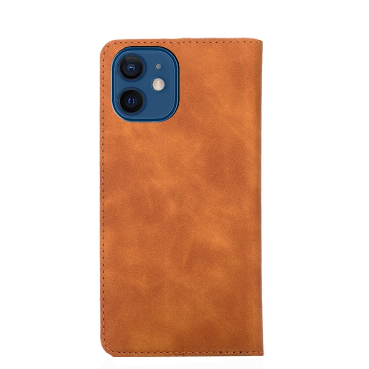 For iPhone 13 Skin Feel Magnetic Horizontal Flip Leather Case with Holder & Card Slots