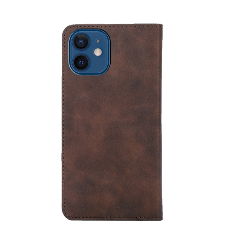 For iPhone 13 Skin Feel Magnetic Horizontal Flip Leather Case with Holder & Card Slots