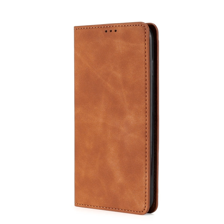 For iPhone 13 mini Skin Feel Magnetic Horizontal Flip Leather Case with Holder & Card Slots