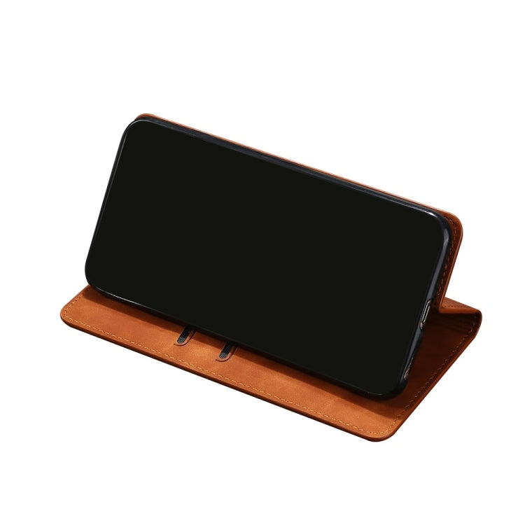 For iPhone 13 mini Skin Feel Magnetic Horizontal Flip Leather Case with Holder & Card Slots