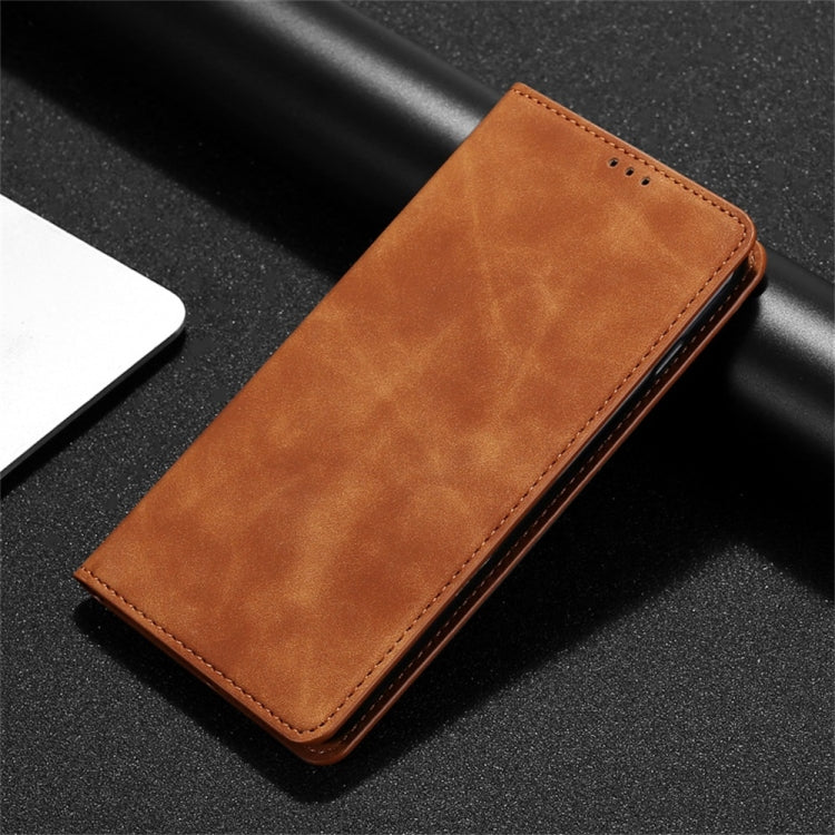 For iPhone 13 mini Skin Feel Magnetic Horizontal Flip Leather Case with Holder & Card Slots