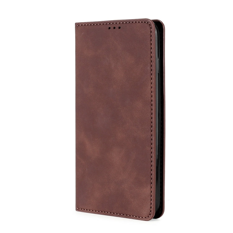 For iPhone 13 mini Skin Feel Magnetic Horizontal Flip Leather Case with Holder & Card Slots