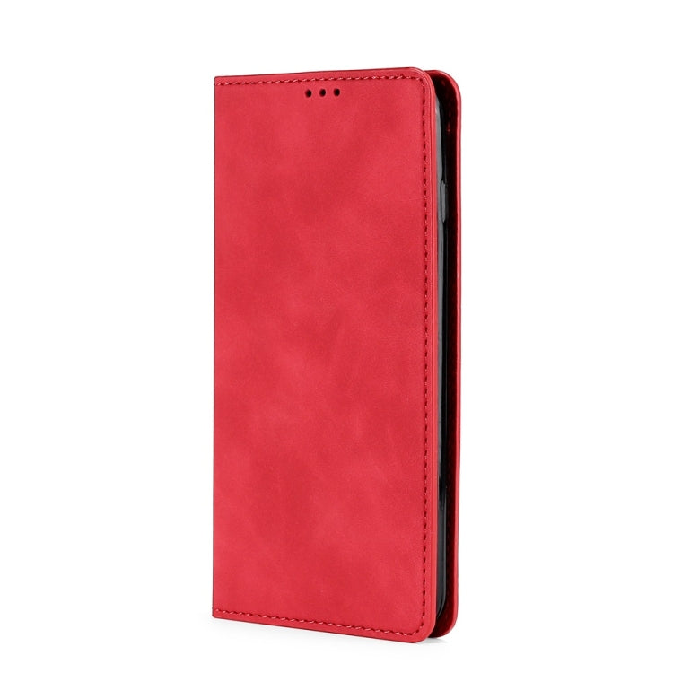 For iPhone 13 Pro Max Skin Feel Magnetic Horizontal Flip Leather Case with Holder & Card Slots