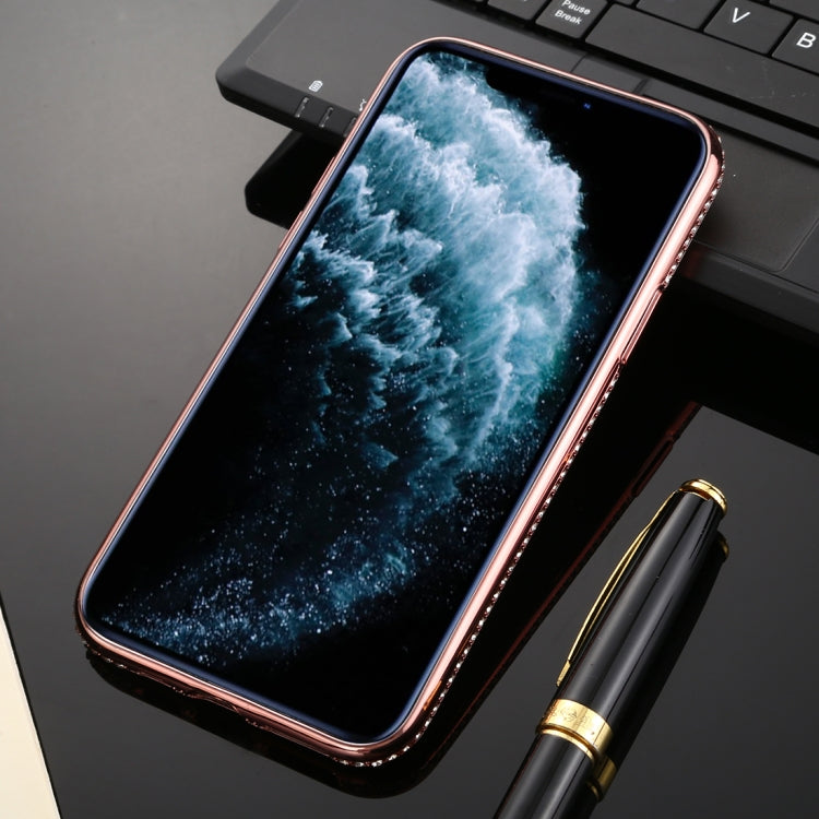 For iPhone 11 Pro Diamond Encrusted Flash Powder TPU Case