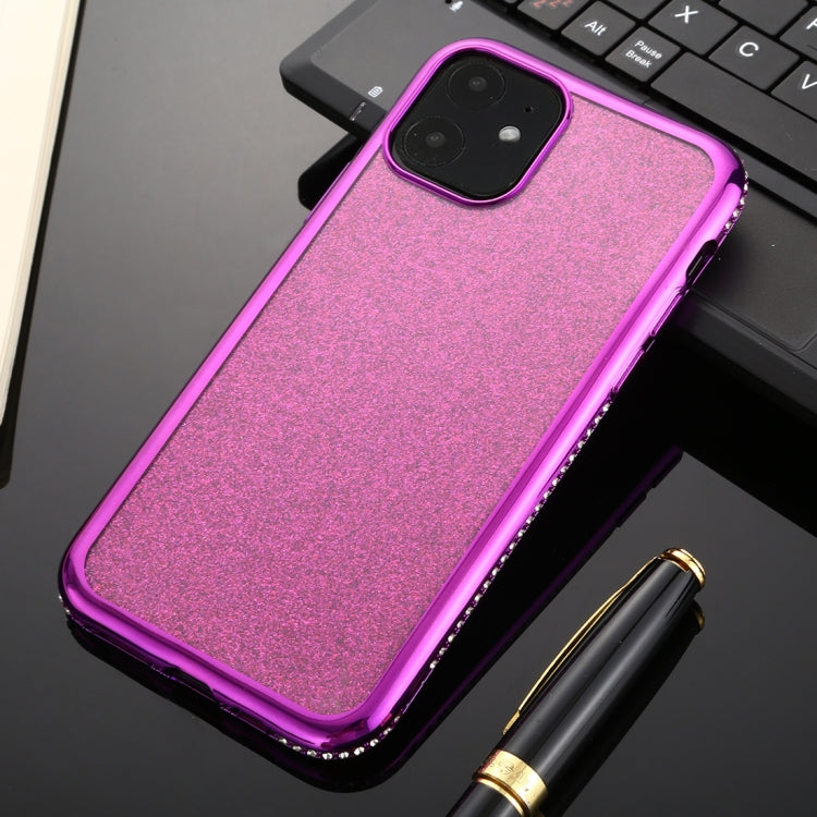 For iPhone 11 Diamond Encrusted Flash Powder TPU Case
