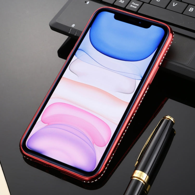 For iPhone 11 Diamond Encrusted Flash Powder TPU Case