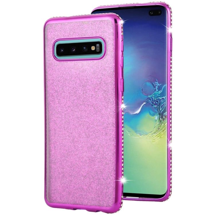 For Galaxy S10 Diamond Encrusted Flash Powder TPU Case
