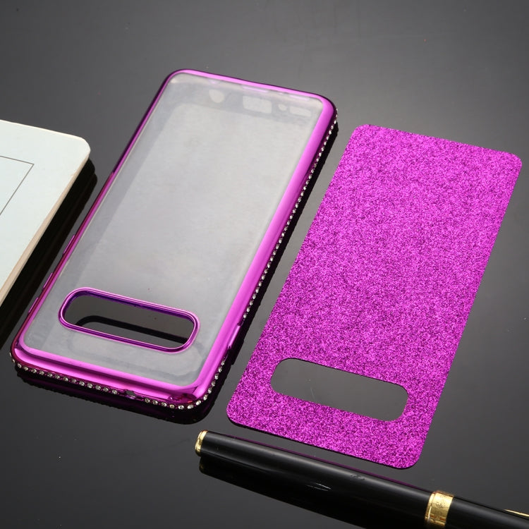 For Galaxy S10 Diamond Encrusted Flash Powder TPU Case