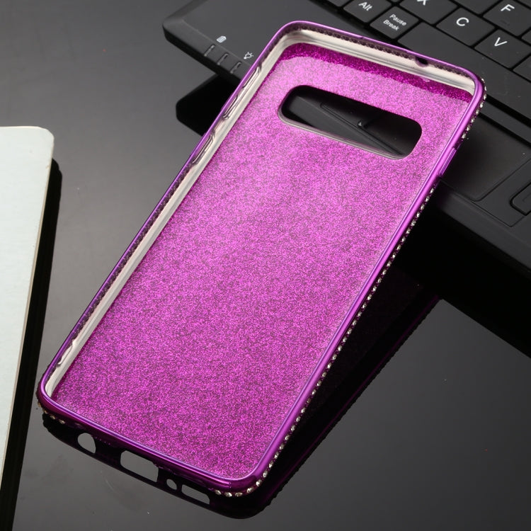 For Galaxy S10 Diamond Encrusted Flash Powder TPU Case
