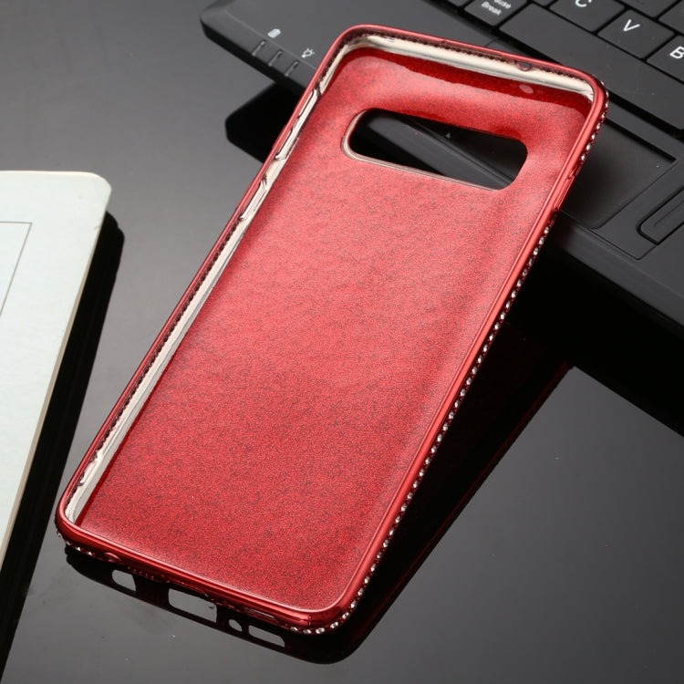 For Galaxy S10 Diamond Encrusted Flash Powder TPU Case