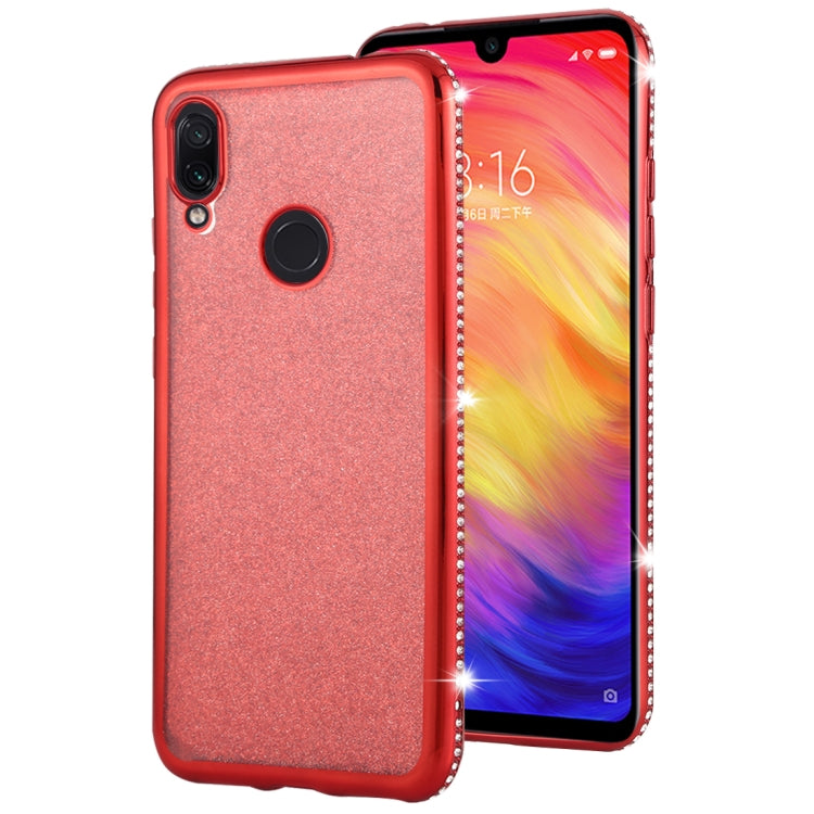 For Xiaomi Redmi Note 7 Diamond Encrusted Flash Powder TPU Case