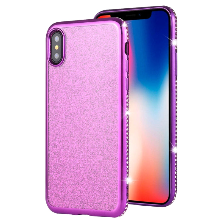 For iPhone X / XS Diamond Encrusted Flash Powder TPU Case