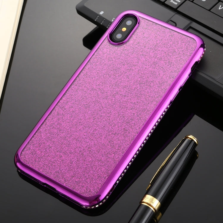 For iPhone X / XS Diamond Encrusted Flash Powder TPU Case