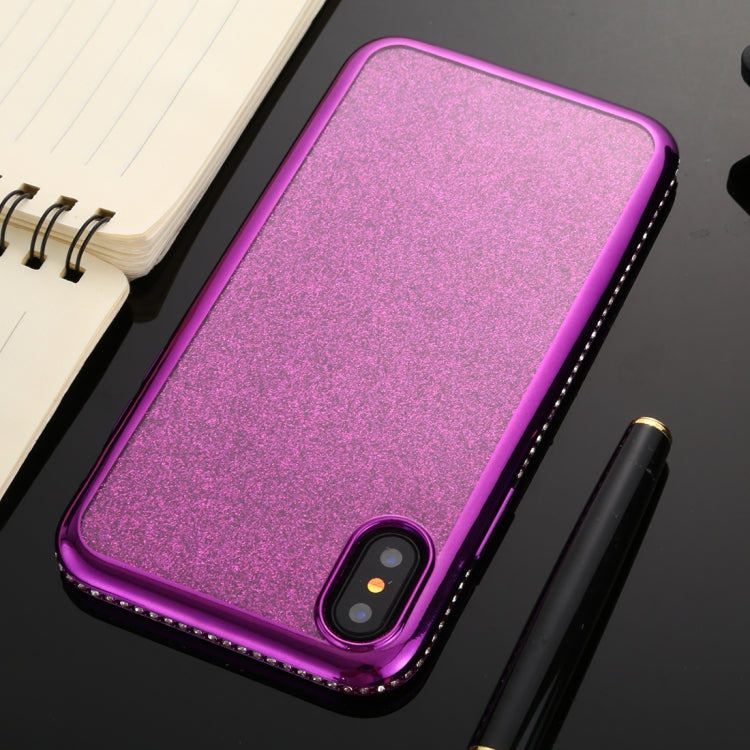 For iPhone X / XS Diamond Encrusted Flash Powder TPU Case