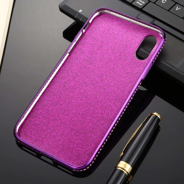 For iPhone X / XS Diamond Encrusted Flash Powder TPU Case