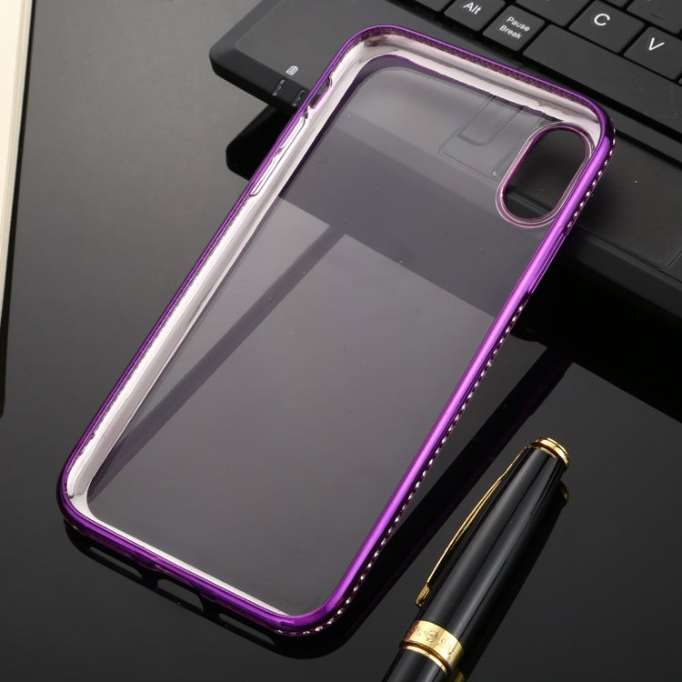 For iPhone X / XS Diamond Encrusted Flash Powder TPU Case