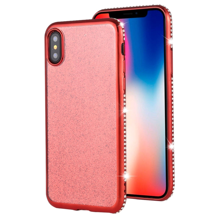 For iPhone X / XS Diamond Encrusted Flash Powder TPU Case