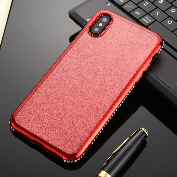 For iPhone X / XS Diamond Encrusted Flash Powder TPU Case