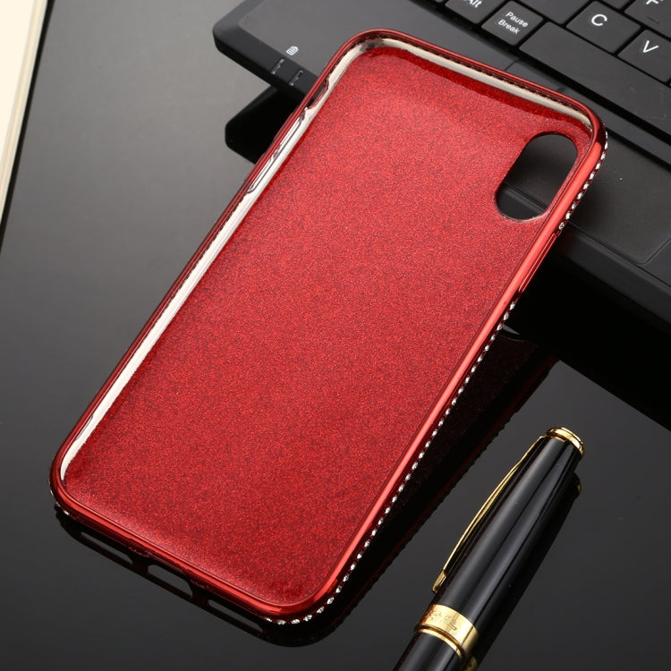 For iPhone X / XS Diamond Encrusted Flash Powder TPU Case