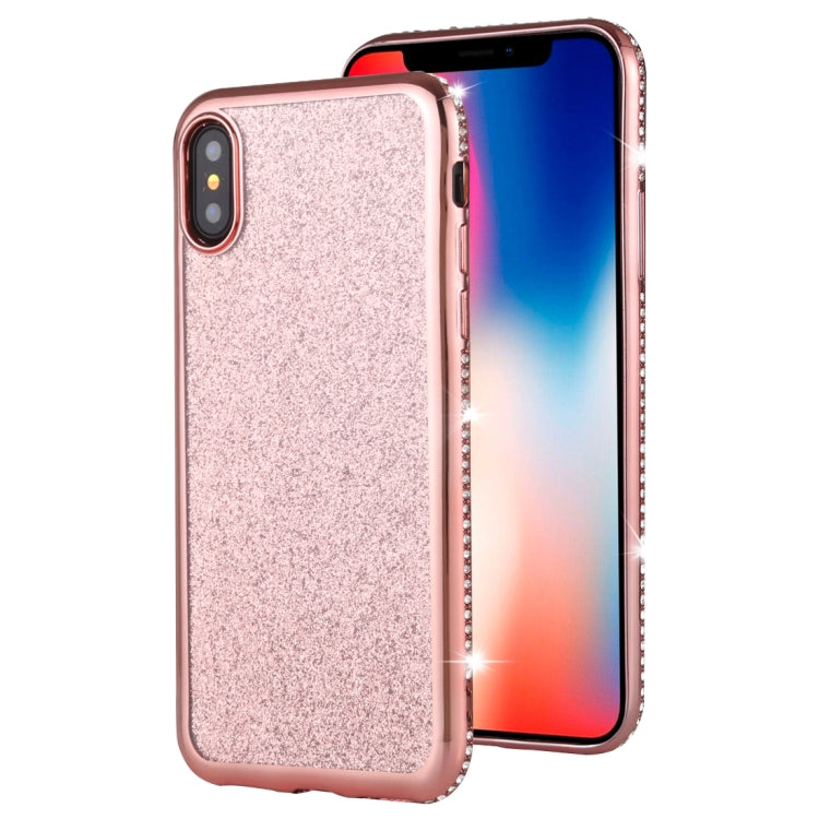 For iPhone X / XS Diamond Encrusted Flash Powder TPU Case