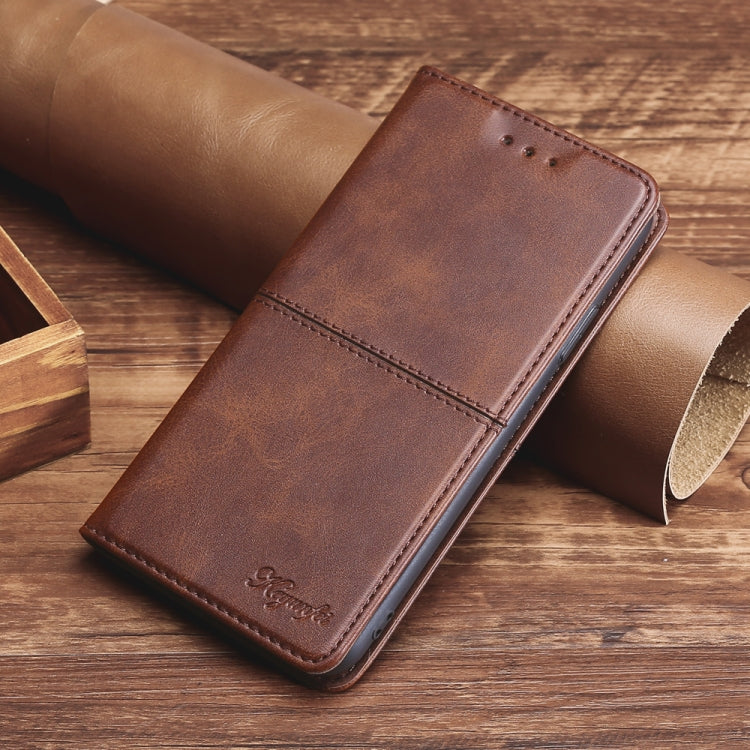 For iPhone 13 Cow Texture Magnetic Horizontal Flip Leather Case with Holder & Card Slots