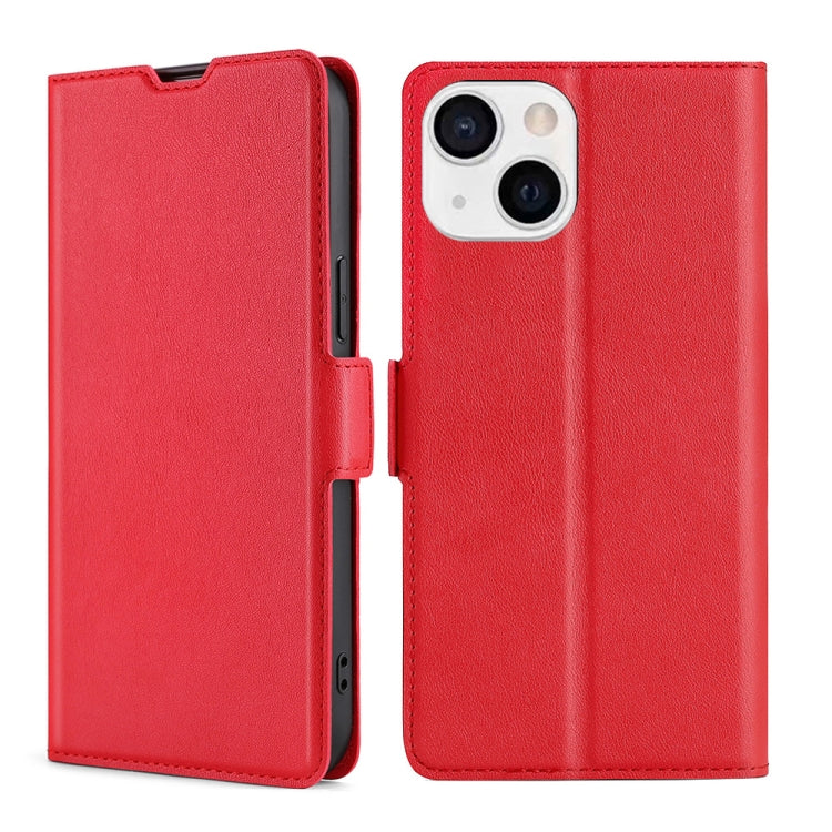 For iPhone 13 mini Ultra-thin Voltage Side Buckle PU + TPU Horizontal Flip Leather Case with Holder & Card Slot