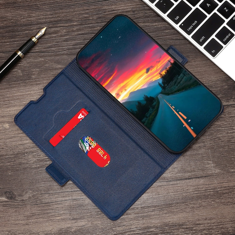 For iPhone 13 mini Ultra-thin Voltage Side Buckle PU + TPU Horizontal Flip Leather Case with Holder & Card Slot
