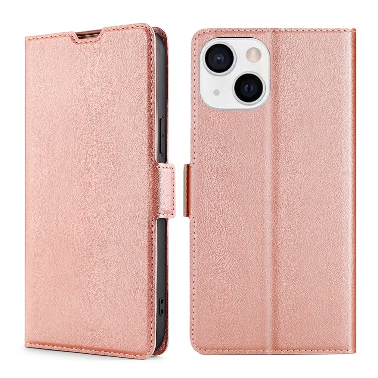 For iPhone 13 mini Ultra-thin Voltage Side Buckle PU + TPU Horizontal Flip Leather Case with Holder & Card Slot