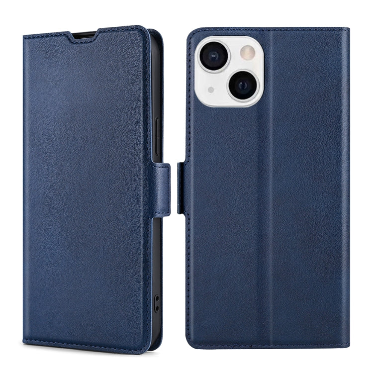 For iPhone 13 Ultra-thin Voltage Side Buckle PU + TPU Horizontal Flip Leather Case with Holder & Card Slot
