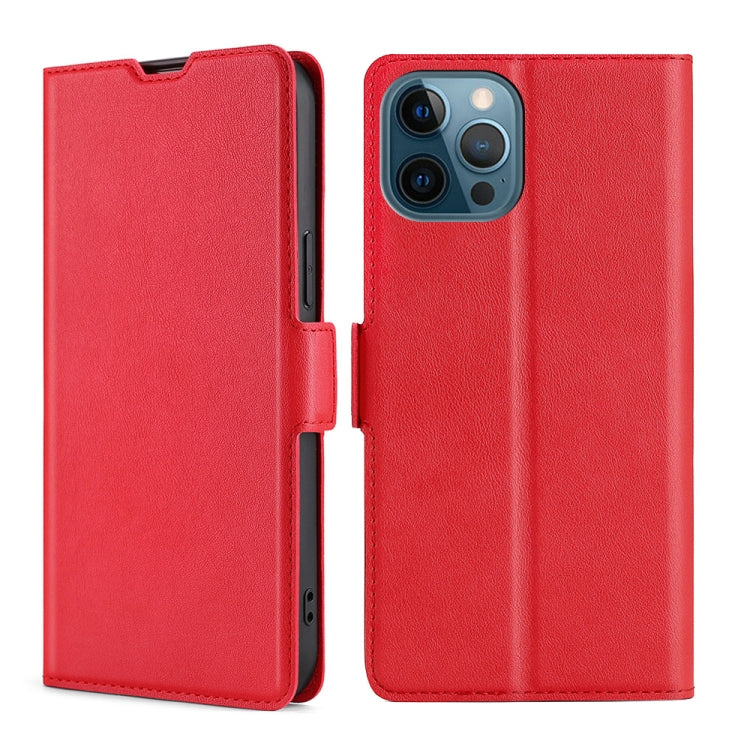 For iPhone 13 Pro Ultra-thin Voltage Side Buckle PU + TPU Horizontal Flip Leather Case with Holder & Card Slot