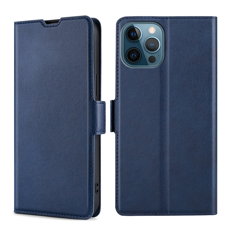 For iPhone 13 Pro Ultra-thin Voltage Side Buckle PU + TPU Horizontal Flip Leather Case with Holder & Card Slot