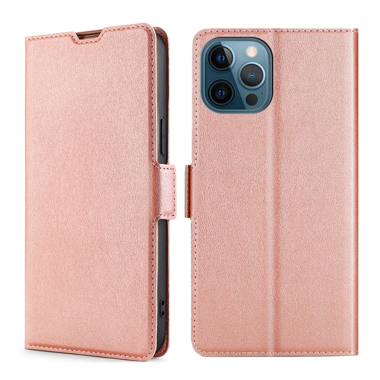 For iPhone 13 Pro Ultra-thin Voltage Side Buckle PU + TPU Horizontal Flip Leather Case with Holder & Card Slot
