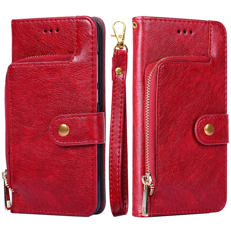For iPhone 13 Pro Max Zipper Bag PU + TPU Horizontal Flip Leather Case with Holder & Card Slot & Wallet & Lanyard